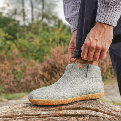 Rabara Maha Wolvilt Pantoffels Marbled Light Grey