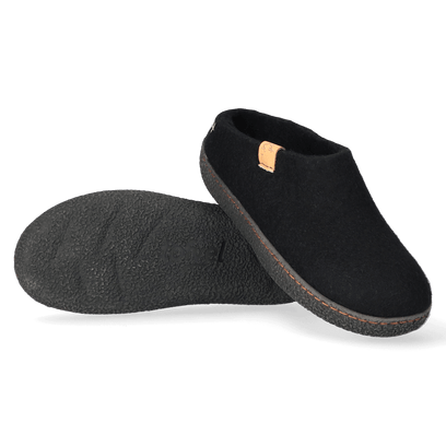 Slipa Wolvilt Instap Pantoffels Black