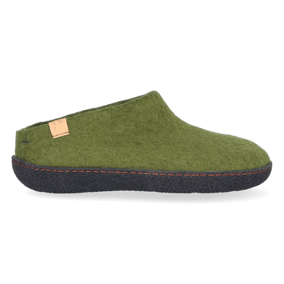 Slipa Wolvilt Instap Pantoffels Olive Green