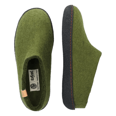 Slipa Wolvilt Instap Pantoffels Olive Green