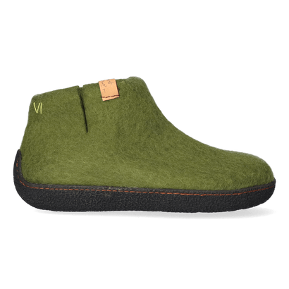 Rabara Wolvilt Sloffen Olive Green