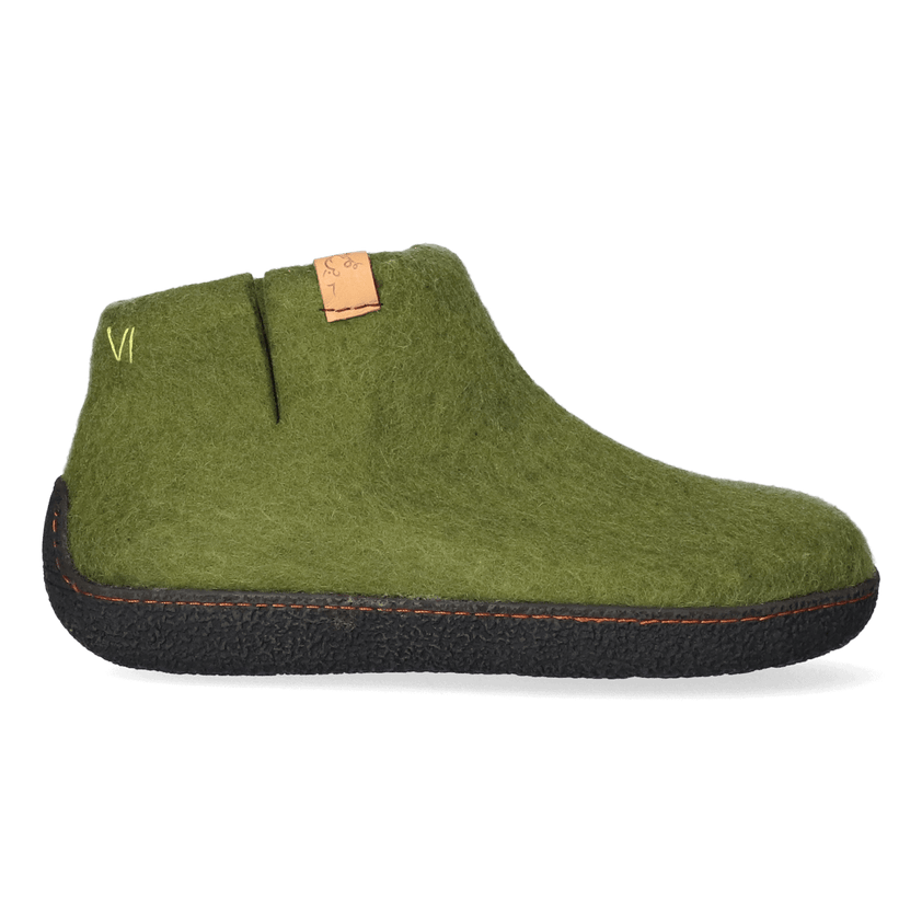 Rabara Wolvilt Sloffen Olive Green