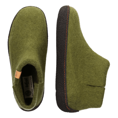 Rabara Wolvilt Sloffen Olive Green