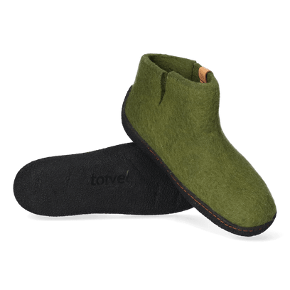 Rabara Wolvilt Sloffen Olive Green