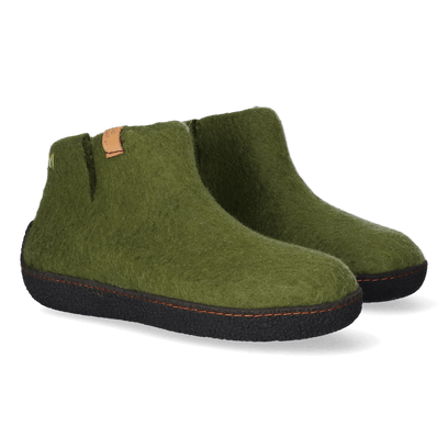 Rabara Wolvilt Sloffen Olive Green