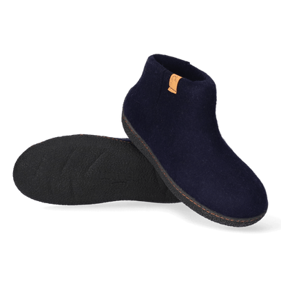 Rabara Wolvilt Sloffen Navy Blue