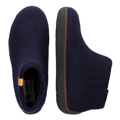 Rabara Wolvilt Sloffen Navy Blue