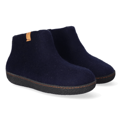 Rabara Wolvilt Sloffen Navy Blue