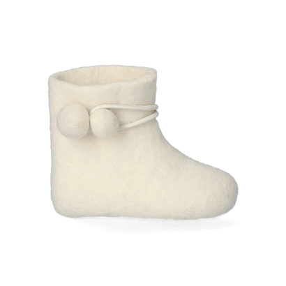 Juna + Lala Wolvilt Baby Slofjes White