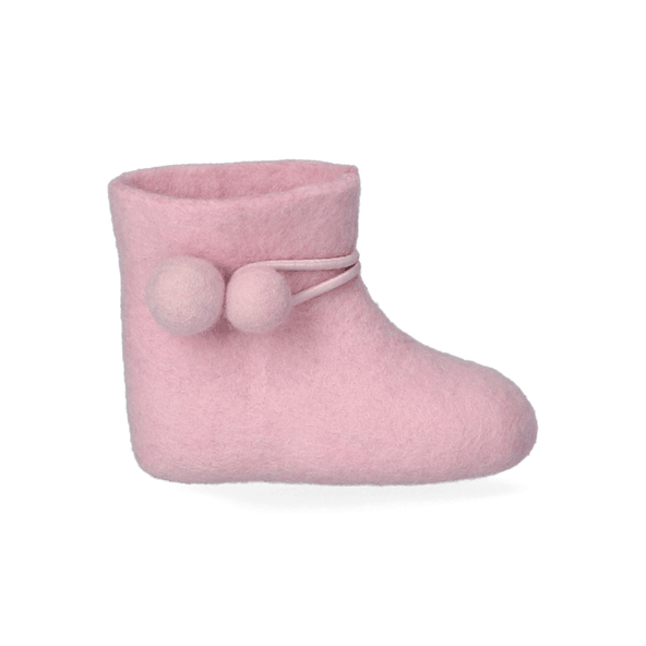 Juna + Lala Wolvilt Baby Slofjes Pink