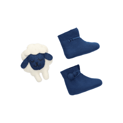 Juna + Lala Wolvilt Baby Slofjes Blue